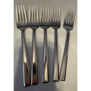 5 Salad Forks ADDISON Reed & Barton Stainless‎ Everyday Flatware China Glossy